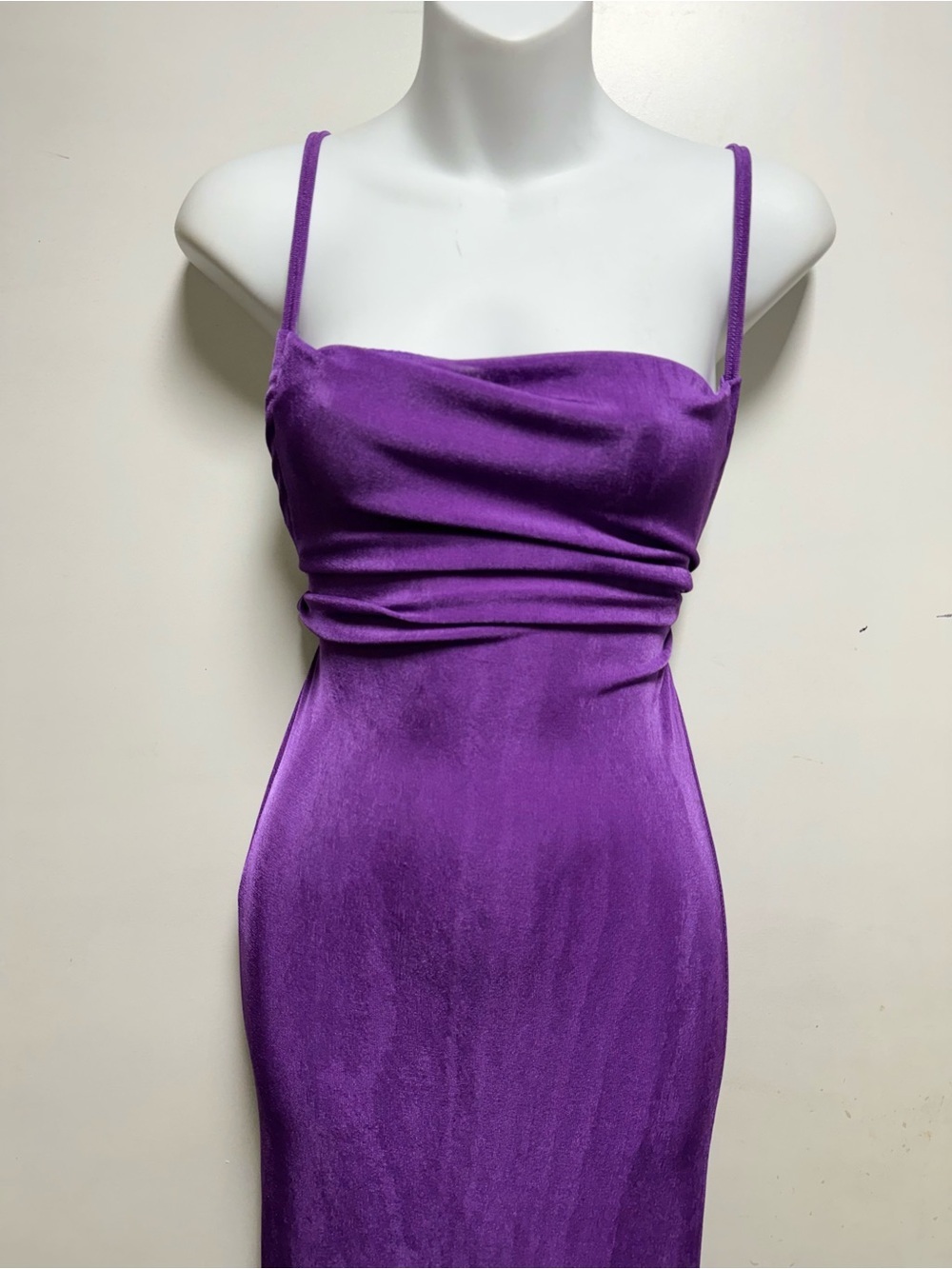 Purple Slip Maxi Dress with Spaghetti Straps - Picture 2 of 9